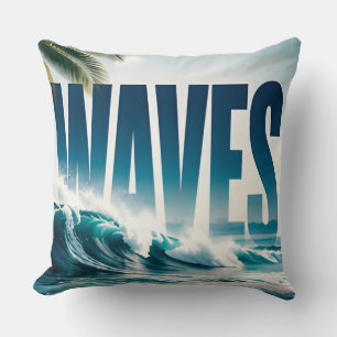 Coussin Collection graphique éditorial de luxe côtier Wave