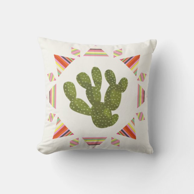 Coussin Collection Llamarama | Cercle de cactus (Recto)