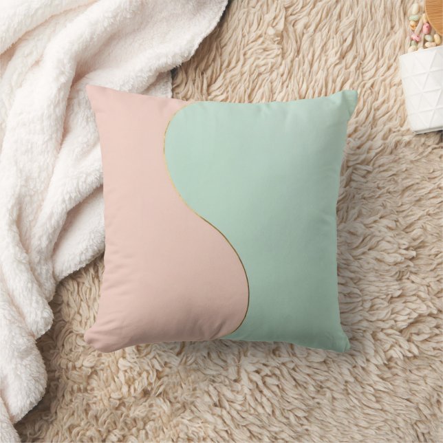 Coussin Collection Moderne Abstraite Rose Pâle Menthe (Couverture)