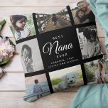Coussin Collection photo moderne Best Nana Ever Élégante<br><div class="desc">Pour le meilleur Nana Ever dans votre vie : un collage photo de famille moderne et branché Instagram jetez un oreiller avec typographie de script moderne et votre nom et message personnel. Un cadeau parfait pour la merveilleuse grand-mère dans votre vie pour la fête des mères, un anniversaire, ou la...</div>