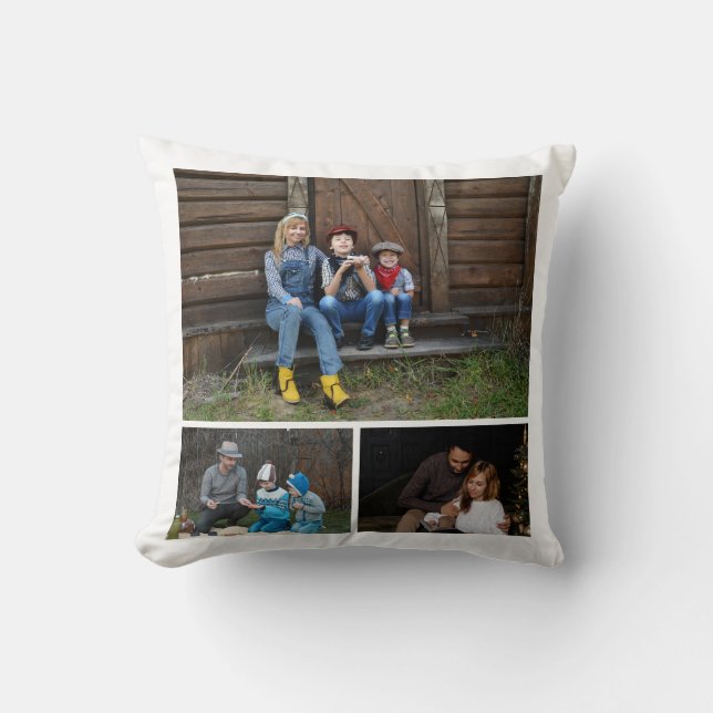 Coussin Collection photo moderne personnalisée de trois fa (Recto)