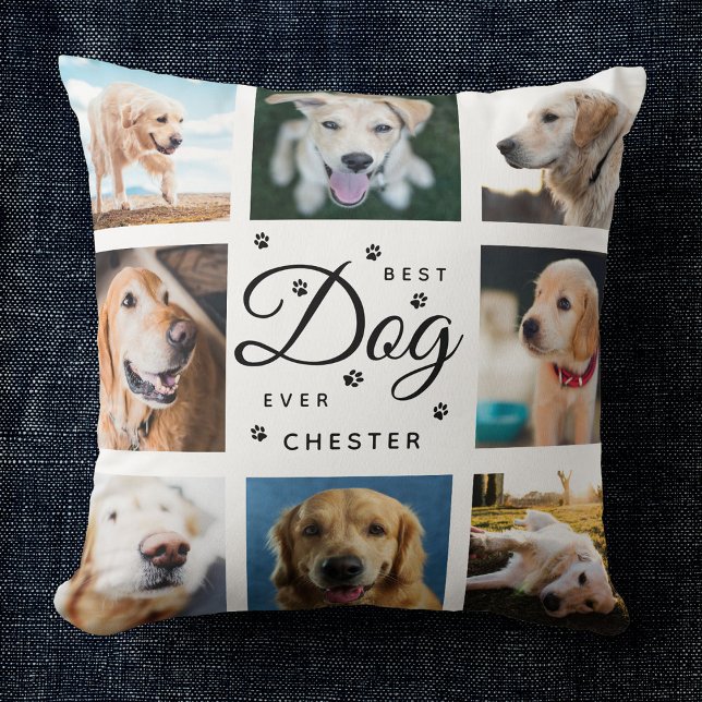 Coussin Collection photo moderne tendance Best Dog Ever Pe (Créateur téléchargé)