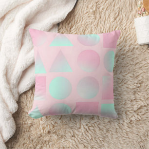 Coussin Collection Tendance Abstraite Rose Foncé Menthe