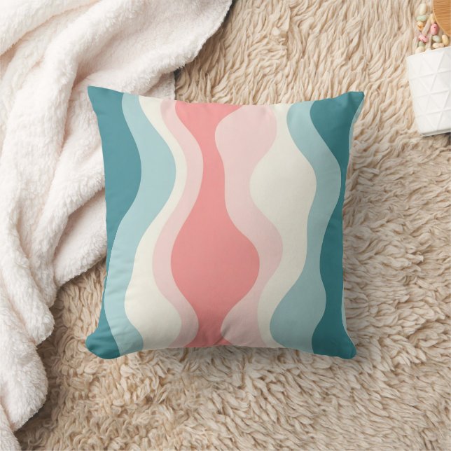Coussin Collection Tendance Abstraite Rose Pâle Menthe (Couverture)