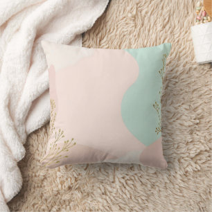 Coussin Collection Tendance Abstraite Rose Pâle Menthe