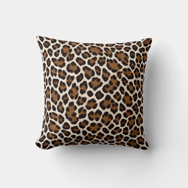 Coussin Collection tendance Leopard blanc haut de gamme (Recto)