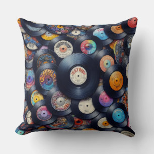 Coussin Collection Vinyl Record Pattern 80s Retro Spectrum