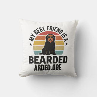 Coussin Colley barbu Design pour amateur de chien Coucher