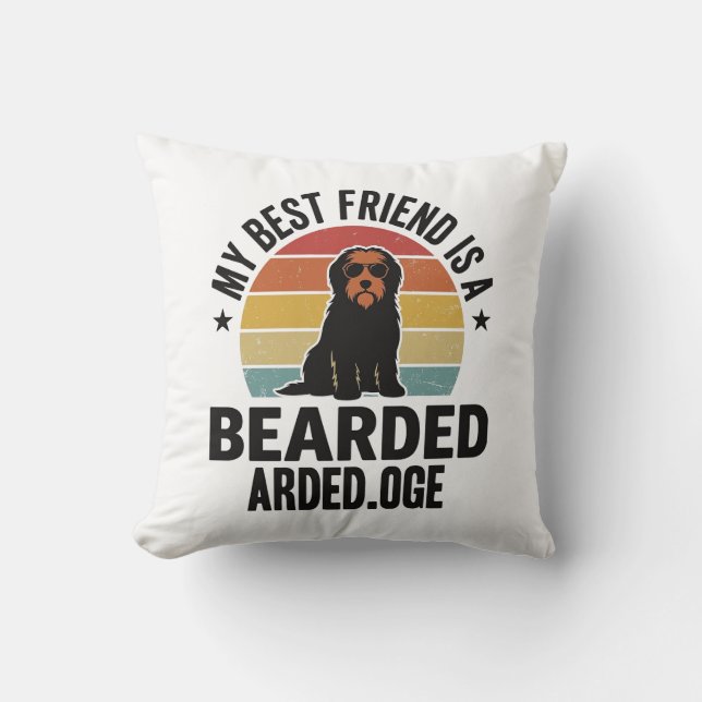 Coussin Colley barbu Design pour amateur de chien Coucher  (Recto)