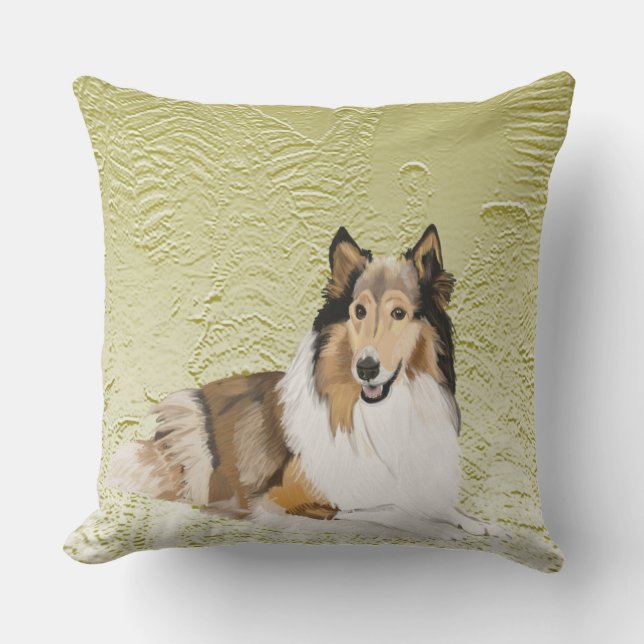 Coussin Colley rugueux, colley aux cheveux longs (Recto)