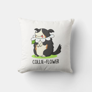 Coussin Collie-flower Funny Bordure Collie Chien Pun