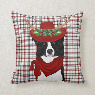Coussin Collie frontalier et chien de Noël occidental