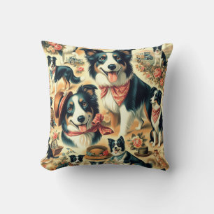Coussin Collie frontière mignonne sans joint