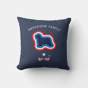 Coussin Collie rouge blanc et bleu 4 juillet Chien