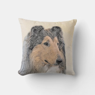 Coussin Collie (Rough) Peinture - Cute Original Chien Art