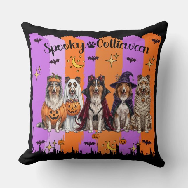 Coussin Collies Halloween (Recto)
