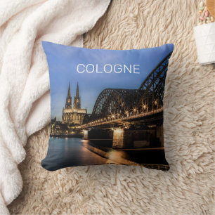 Coussin Cologne Cityscape Allemagne Dom Souvenir de nuit