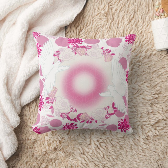 Coussin colombe à fleur (Couverture)