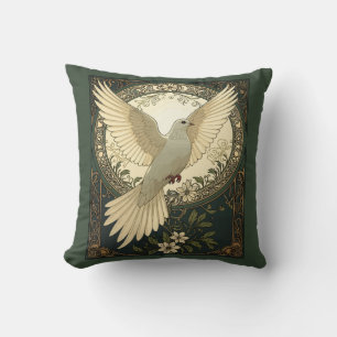 Coussin Colombe de Paix Tranquille et Illustration de la N