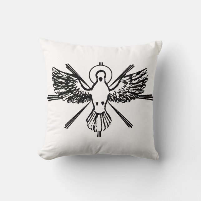 Coussin Colombe du Saint-Esprit Confirmation Religieuse et (Recto)