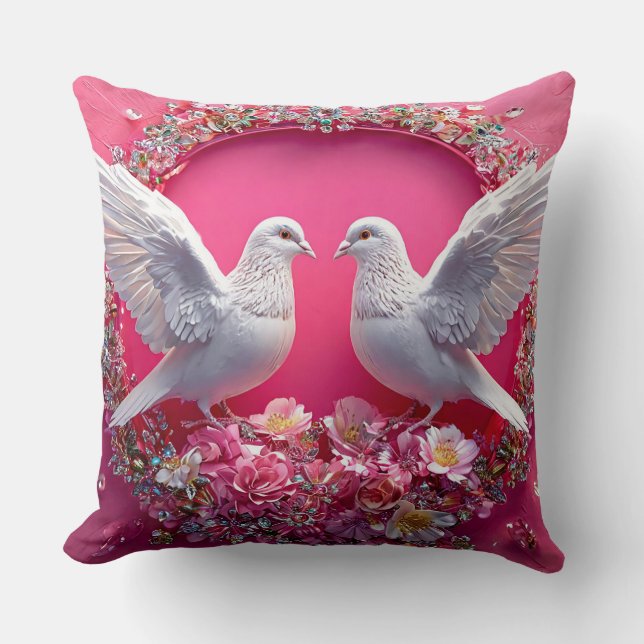Coussin Colombes de mariage Romance de mariage classique (Recto)