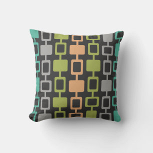 Coussin Colonnes Carrés modernes du milieu du siècle Charb