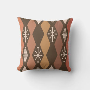 Coussin Colonnes MCM de l'âge atomique brûlées orange
