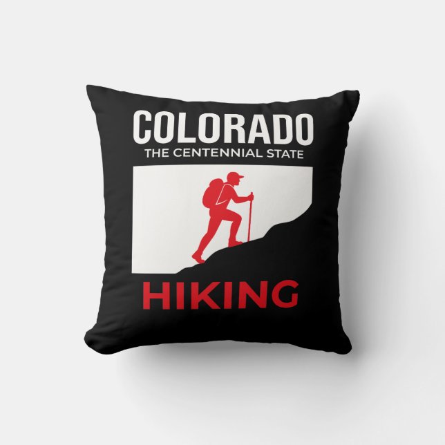 Coussin Colorado Hiking – The Centennial State USA (Recto)