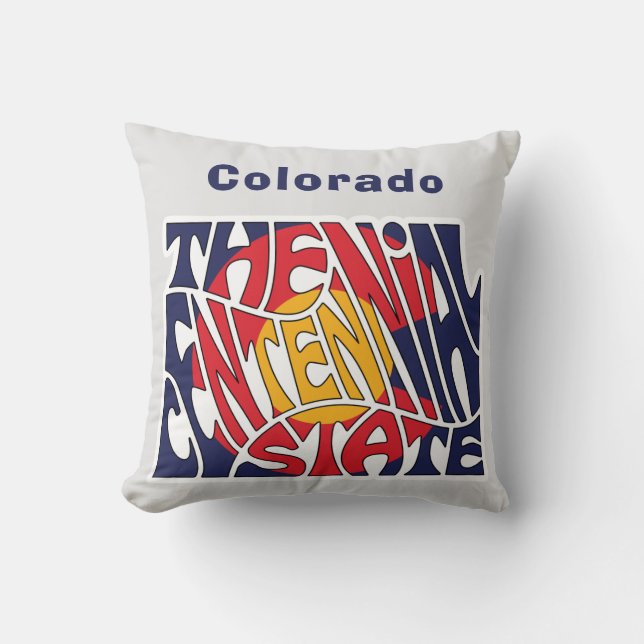 Coussin Colorado Surnom Word Art (Recto)