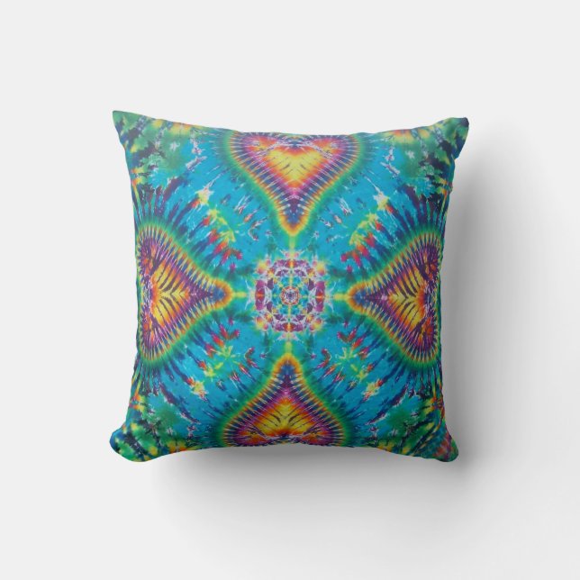 Coussin Colorant de cravate avec le carreau de coeurs (Recto)