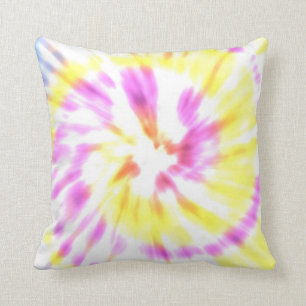 Coussin Colorant de cravate de jaune et de rose