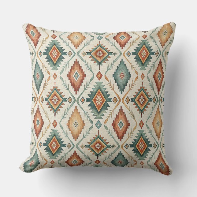 Coussin Coloré amérindien Navajo (Recto)