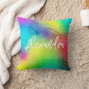 Coussin Coloré arc-en-ciel dégradant texturé vibrant