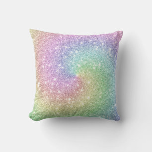 Coussin Coloré arc-en-ciel Unicorn Parties scintillant spi