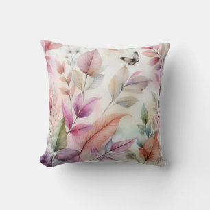 Coussin Coloré automne feuilles aquarelle couleur pastel