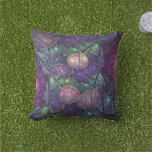 Coussin Coloré brillant Art Abstrait Fractal moderne
