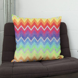 Coussin Coloré Chevron motif mignon Couleurs arc-en-ciel