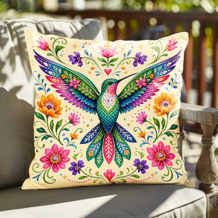 Coussin Colore colibri art Flok