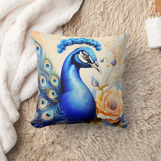 Coussin Coloré Coq Parmi Les Fleurs Vibrantes (Couverture)