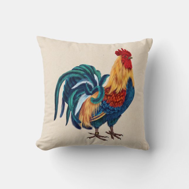 Coussin coloré de coq (Recto)