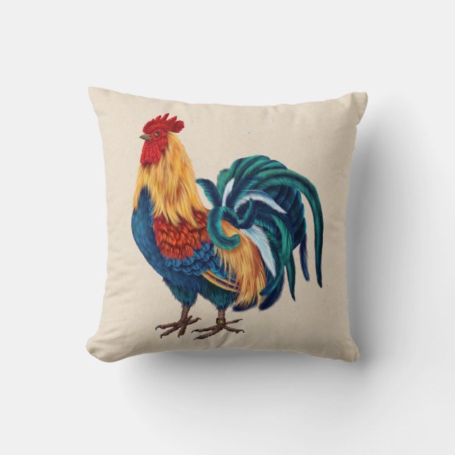 Coussin coloré de coq (Recto)