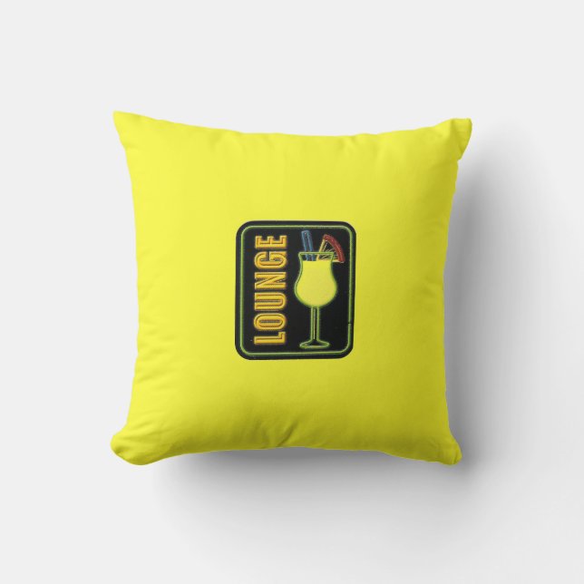 Coussin Coloré Double Côté Jaune Cocktail Lounge (Recto)