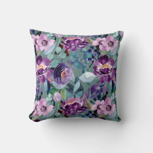 coussin coloré élégant aquarelle à fleurs