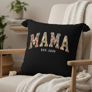 Coussin Coloré Floral Maman Varsity Féminin Artwork