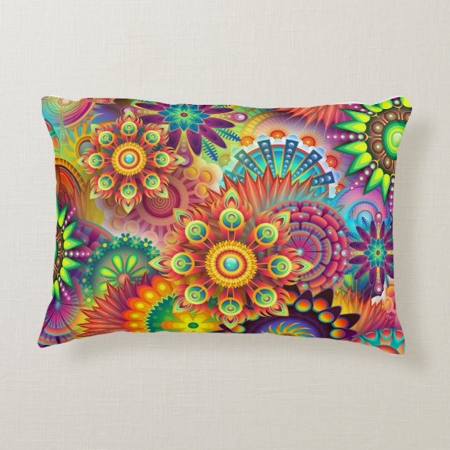 Coussin COLORÉ FUNKY FLOWY (Dos)