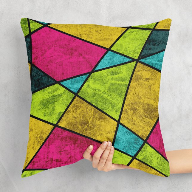 Coussin Coloré Moderne formes géométriques Abstraites Neon (Créateur téléchargé)