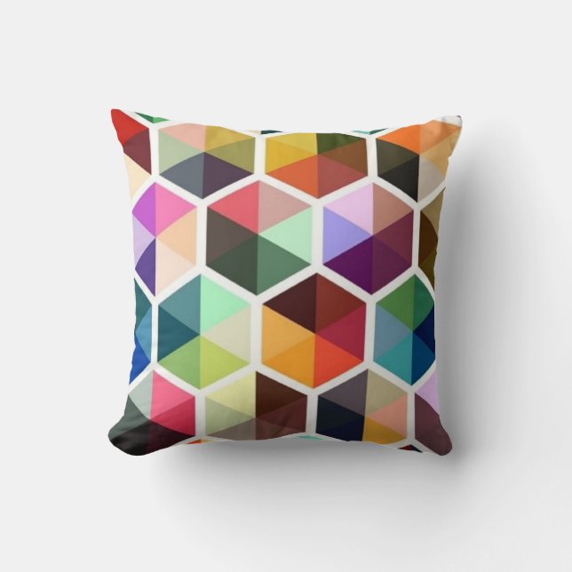 Coussin coloré moderne géométrique (Recto)