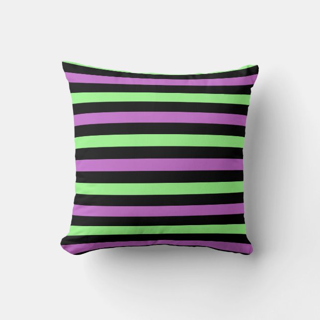 Coussin Coloré Pastel Motif en bande (Recto)