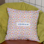 Coussin Coloré Rainbow Bubble Gum Candy Personnalisé<br><div class="desc">Un mélange lumineux et coloré d'arc-en-ciel de bonbons de gomme à bulles est juste le régal pour ces enfants ludiques jetant l'oreiller. Personnalisez avec le nom de votre enfant et égayez la décoration de votre chambre !</div>