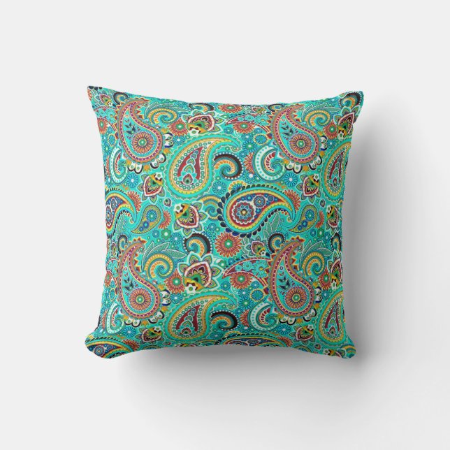 Coussin Coloré Retro Paisley (Recto)